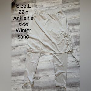 Womens Sand Ankle-Tie Skirted Leggings - Size L